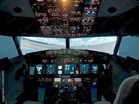 Cockpit of a Boeing 737 airplane Stock Photo | Adobe Stock