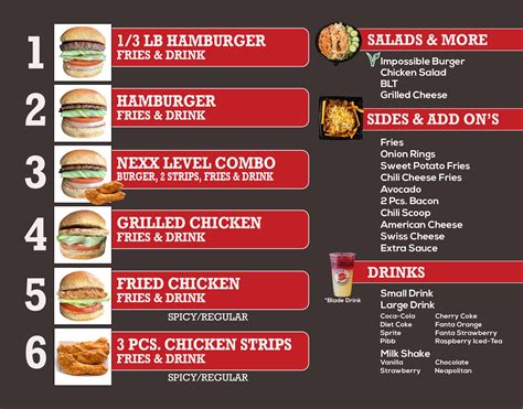 Menu - Nexx Burger