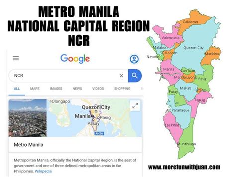 the metro manila national capital region ncr is highlighted in this screenshot from google maps