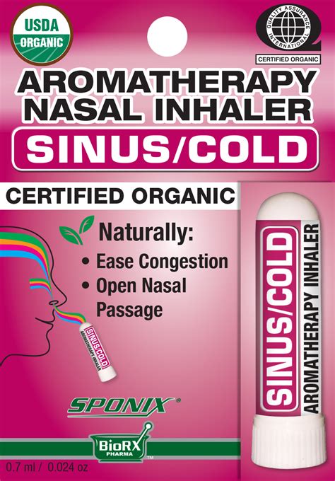 Organic Aromatherapy Nasal Inhaler - Sinus / Cold [SN155SC] - $11.99 ...