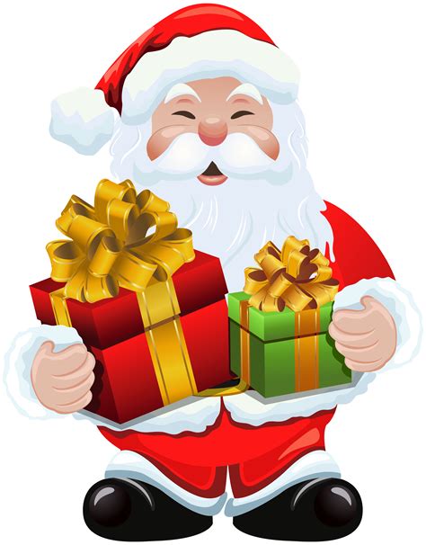 Santa Claus with Gifts PNG Clipart Image | Santa claus images ...