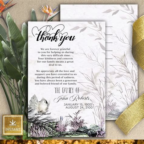 thank you sympathy cards free printable free printable - 26 funeral thank you cards psd ai eps ...