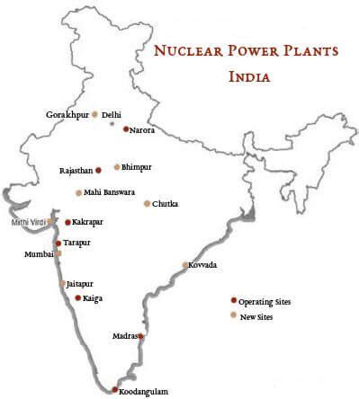 Atomic Power Stations Locations India