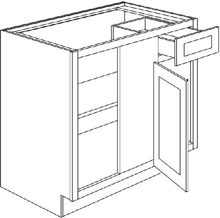 BC36 - Pre-Assembled White Shaker Blind Corner Base Cabinet