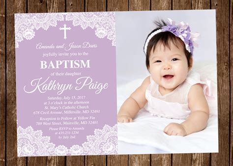 Free Baptism Invitations And Oscar De La Renta. - Printable Templates Free