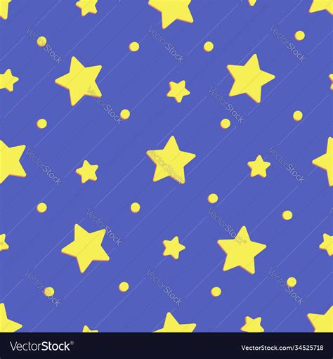 Starry night in cartoon style seamless pattern Vector Image