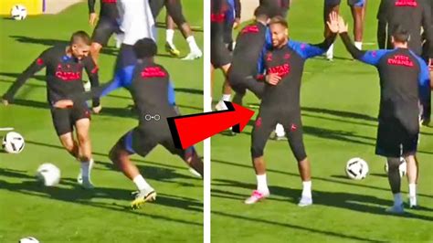 Messi Nutmegs Verratti & Neymar And Ramos Can't Stop Laughing - YouTube