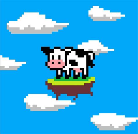 Cow Pixel Art Grid