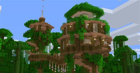 New jungle treehouse (WIP) built in survival. Any thoughts? : Minecraft ...