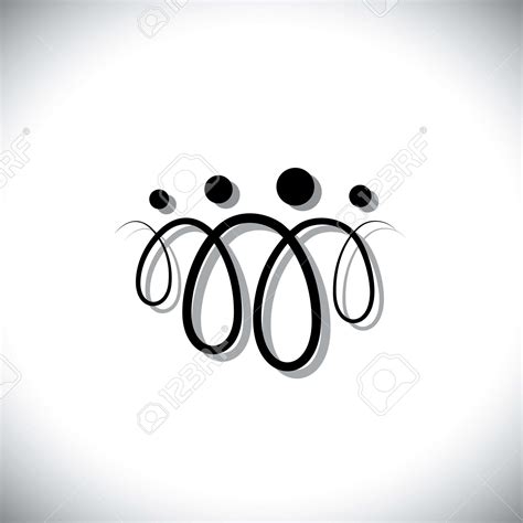 Family of four people abstract symbols(icons) using line loops... | Tattoos for kids, Symbol for ...