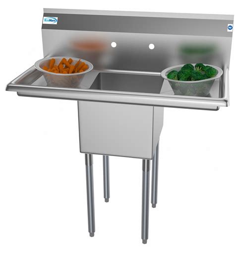 1 Compartment 38" Stainless Steel Commercial Kitchen Prep & Utility ...