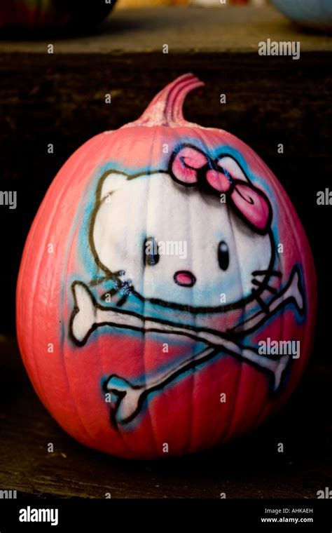 pink painted pumpkin Stock Photo - Alamy