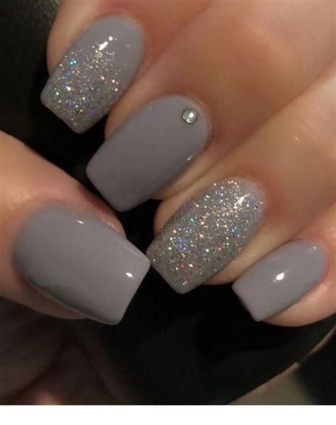 Awesome gray nail polish to try #weddingnails #WeddingJewelry | Elegant nail art, Silver glitter ...