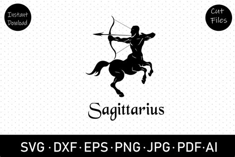 Sagittarius zodiac sign svg, dxf, cut file, clip art (1186900) | Cut Files | Design Bundles