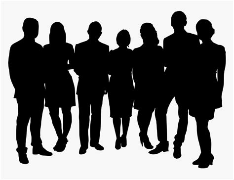 Silhouette Group Of People Png, Transparent Png - kindpng