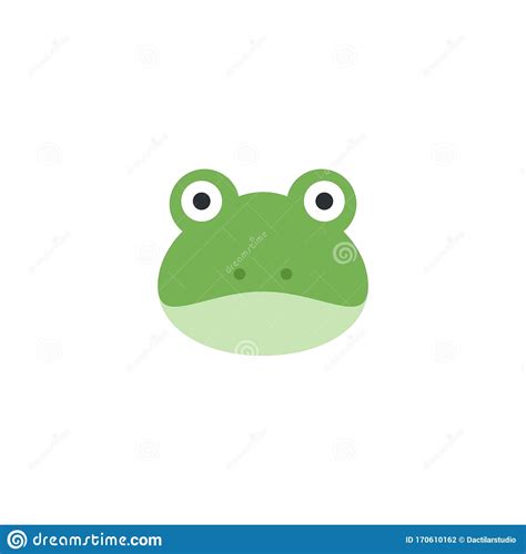 Frog Face Icon Illustration Emoji Stock Illustration - Illustration of ...