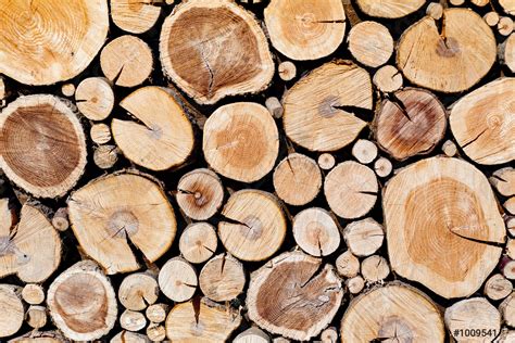 Wall of stacked wood logs as background Pile of wood - stock photo ...