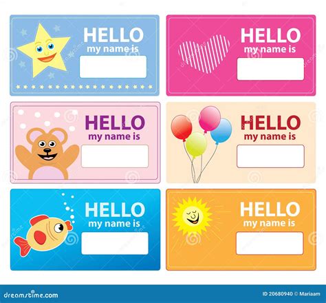 Name Tags For Kids Stock Photography | CartoonDealer.com #60711392