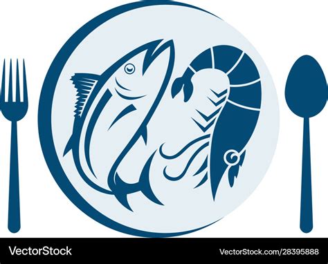 Seafood restaurant logo design Royalty Free Vector Image