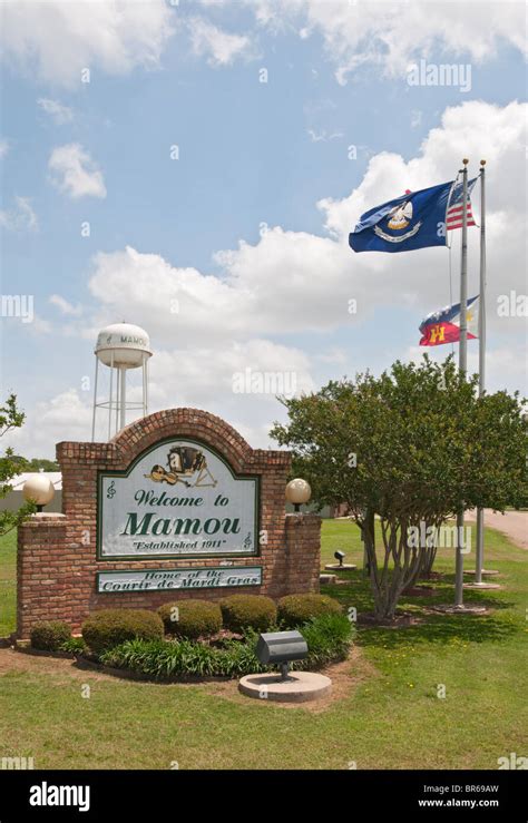 Louisiana, Mamou, welcome sign, Cajun Music Capital of the World Stock Photo - Alamy