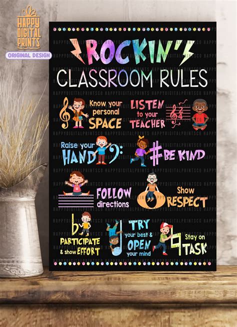 Music Classroom Poster Classroom Rules Music Teacher Printable | Etsy