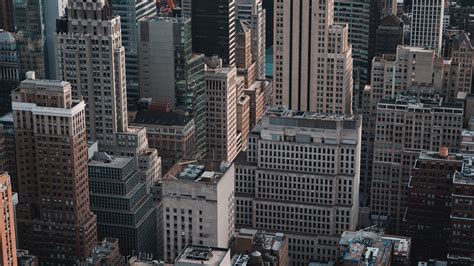 skyscrapers, metropolis, top view, 4k HD Wallpaper