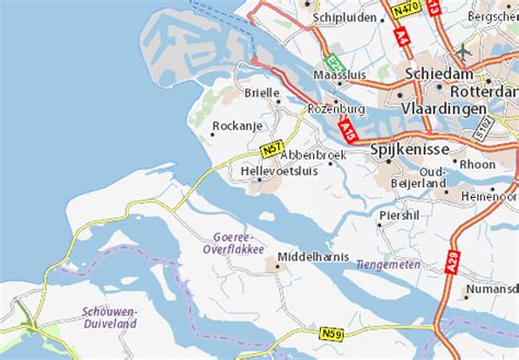 Detailed map of Hellevoetsluis - Hellevoetsluis map - ViaMichelin