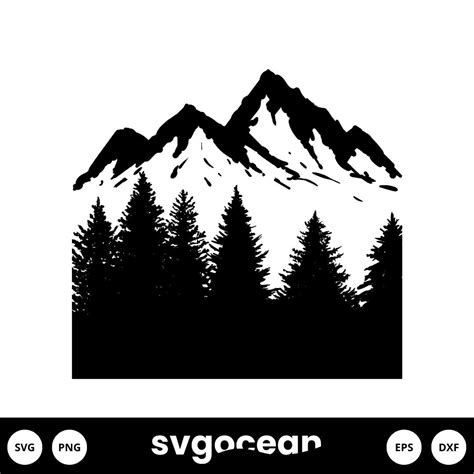 Mountain And Tree Svg vector for instant download - Svg Ocean — svgocean