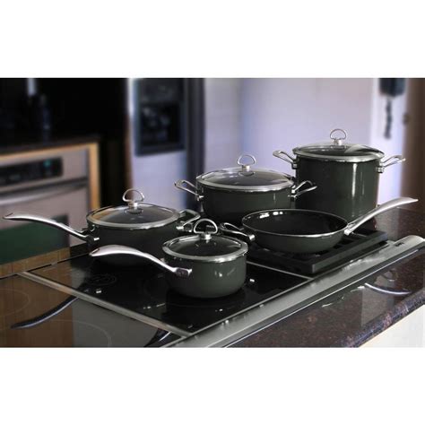 Chantal Copper Fusion 9-Piece Cookware Set in Onyx-80-9 ME - The Home Depot