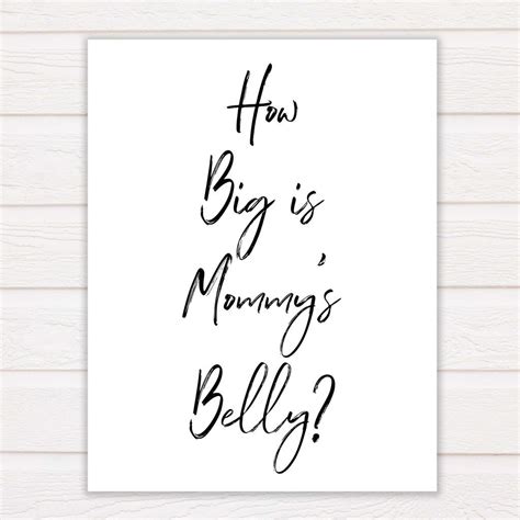 How Big is Mommys Belly - Printable Gender Neutral Baby Shower Games ...