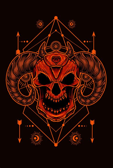 illustration vector demon skull head 4854665 Vector Art at Vecteezy