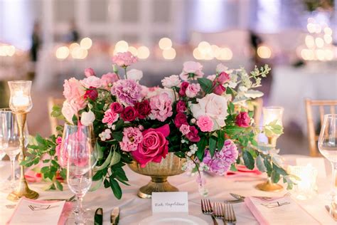 Pink Centerpiece with Roses and Peonies