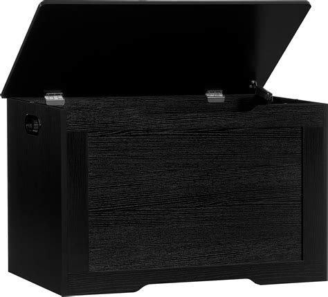 usikey 29.5” Storage Chest, Storage Trunk, Wooden Storage Box with Safety Hinge and Gel Bumpers ...