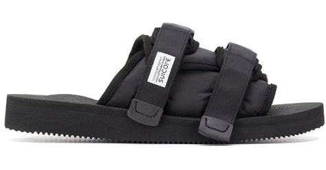 Suicoke Touch Strap Slides in Black for Men | Lyst