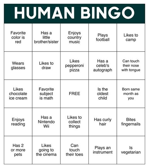 Human Bingo Templates Printable | Human bingo, Bingo template, Bingo card template