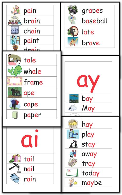 Ai And Ay Words For Second Graders