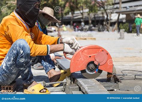 Worker Cutting Metal with Unsafety Position Editorial Photo - Image of ...