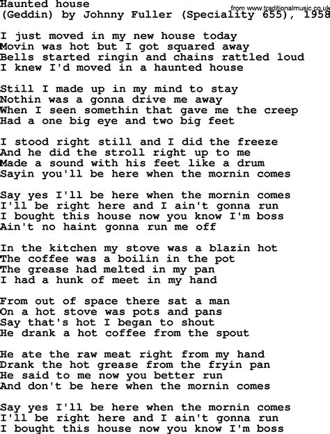 Bruce Springsteen song: Haunted House, lyrics