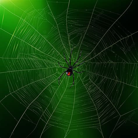 Brightly Lit Green Realistic Background With Spider Weaving Its Sophisticated Web 3d Vector ...