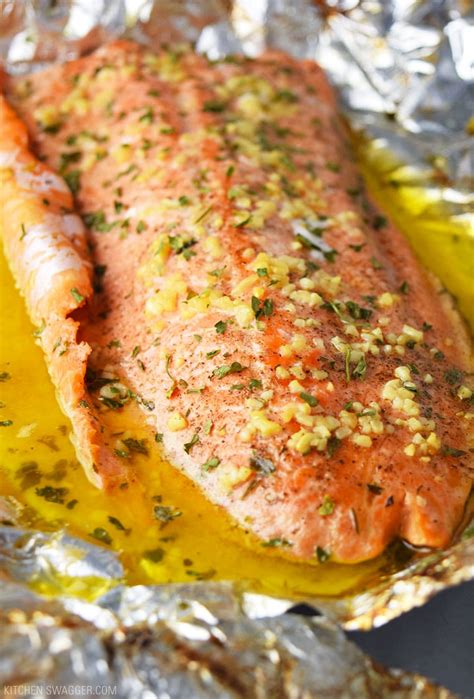 Garlic Butter Steelhead Trout in Foil Recipe | Kitchen Swagger