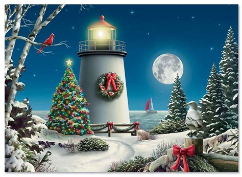 Winter Lighthouse Christmas Cards | Current Catalog | Christmas art ...