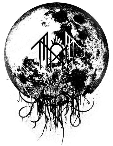 an image of the moon with trees and plants on it, in black and white