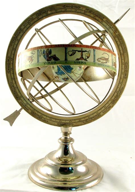 ZODIAC GLOBE vintage Armillary Celestial Sphere Old World Desktop Italy | Celestial sphere ...