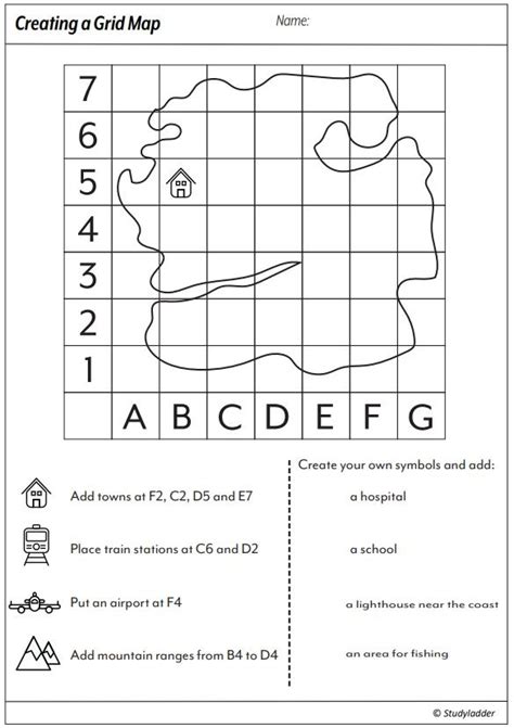 Kindergarten Grid Map Worksheet