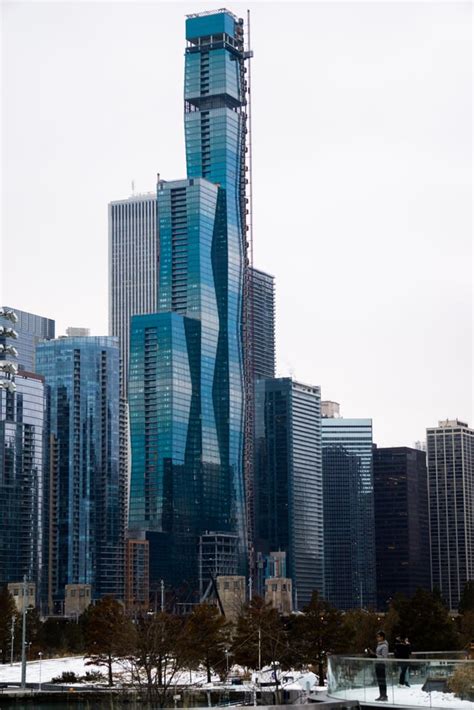 Chicago's Vista Tower nearing the end of its construction in 2019. This ...