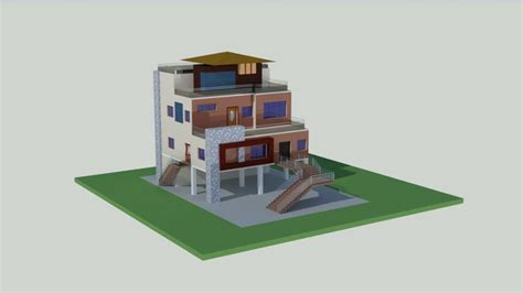 3D Bungalow - download free 3D model by sahada - Cad Crowd