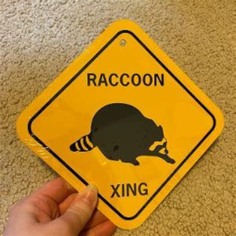 Raccoon Crossing Sign - Etsy