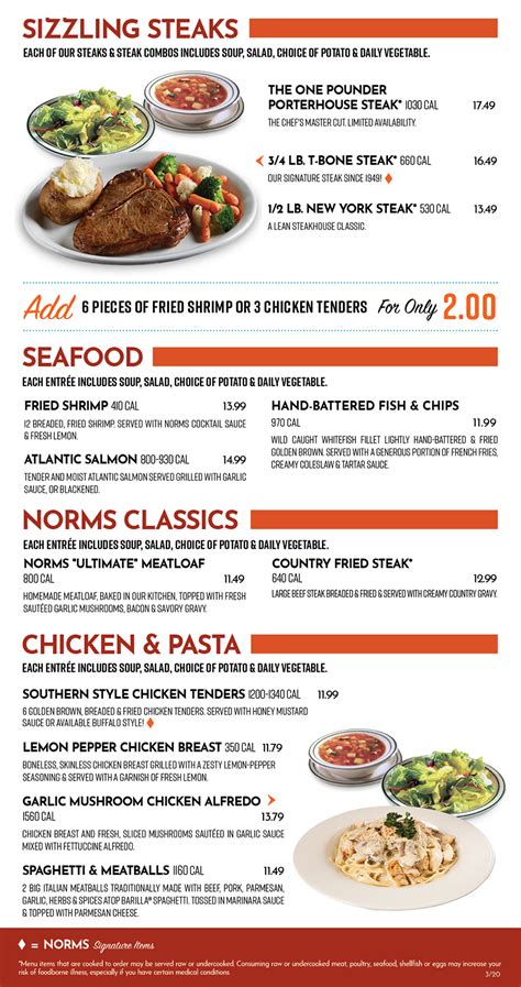 TO-GO Menu – NORMS Restaurants