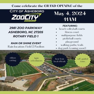 City of Asheboro Zoo City Sportsplex Grand Opening - May 4, 2024