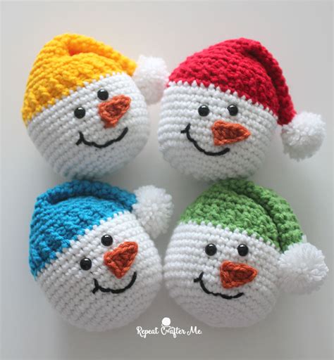 Crochet Snowman Heads | Repeat Crafter Me | Bloglovin’